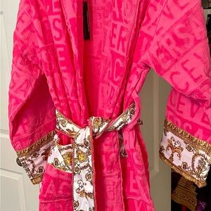 Versace Kids Fuchsia Robe with Gold Accents
